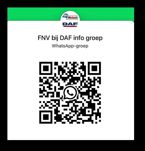 QR-code FNV bij DAF WhatsApp-groep